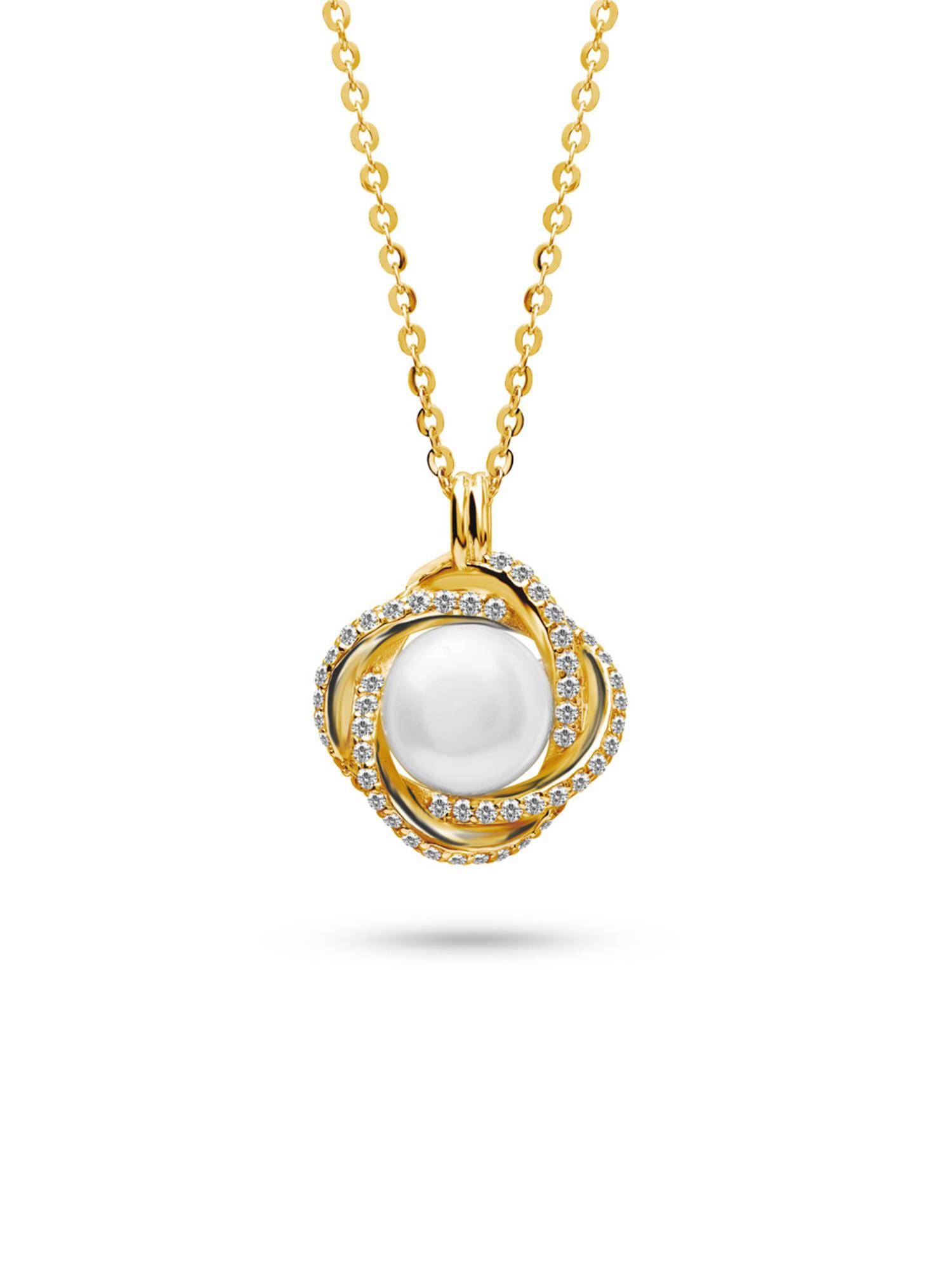 Nistra 925 Sterling Silver Pearl Bloom Necklace (Adjustable)