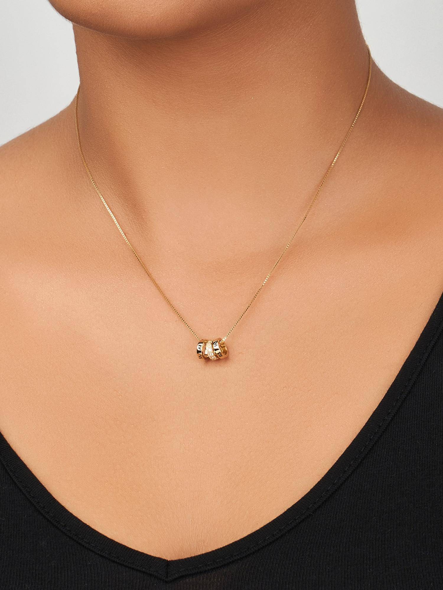Nistra 925 Sterling Silver Timeless Trio Necklace (Adjustable)