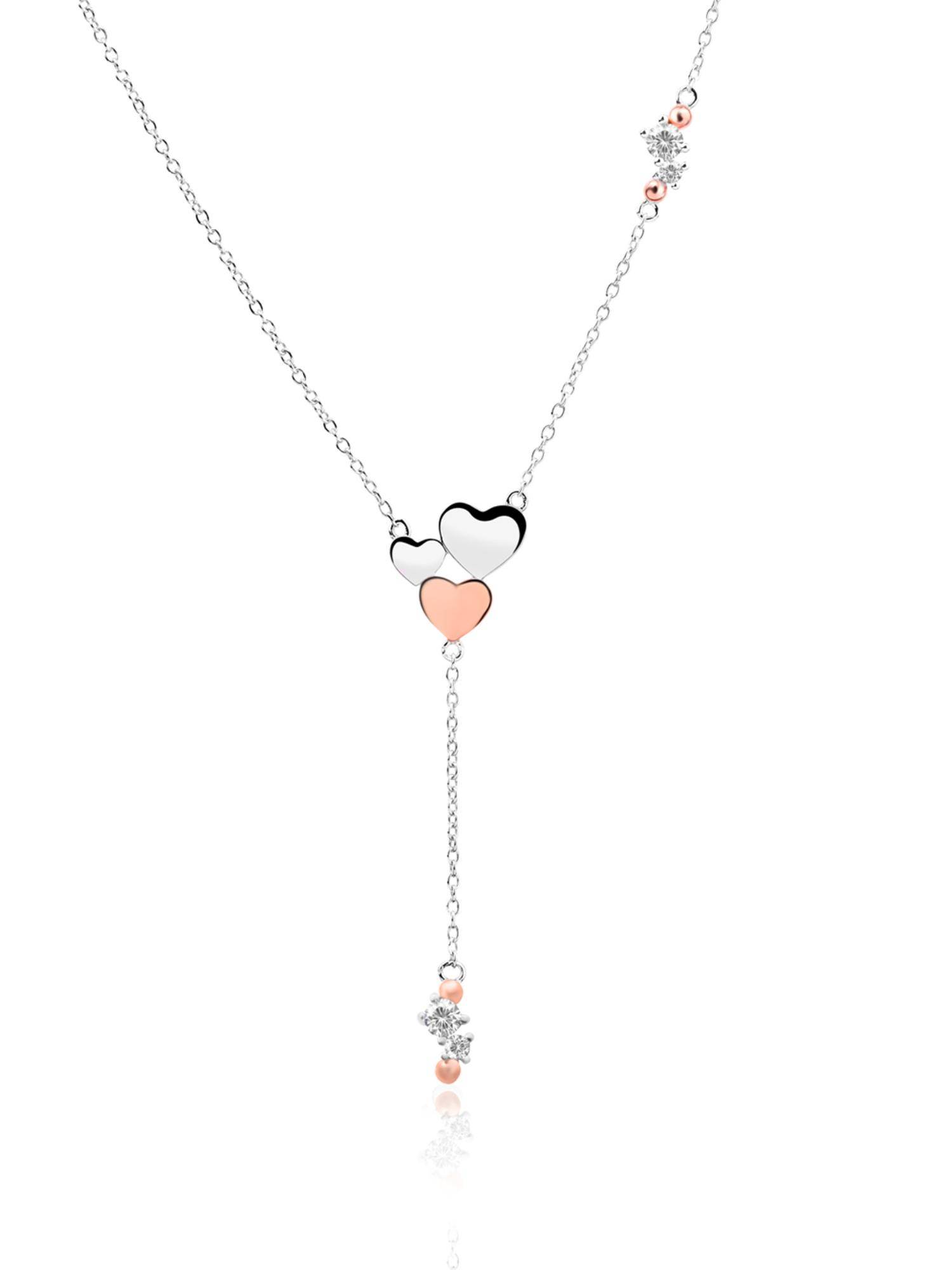 Nistra 925 Sterling Silver Love's Shimmer Necklace (Adjustable)