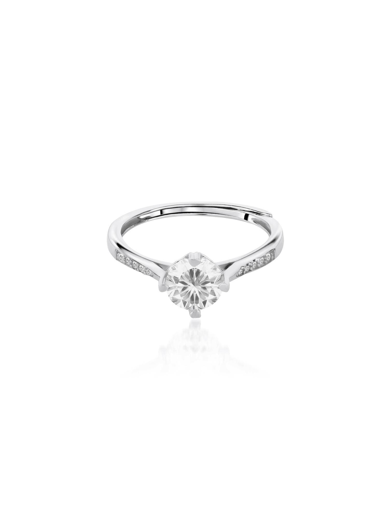 Nistra 925 Sterling Silver Timeless Solitaire Ring (Adjustable)