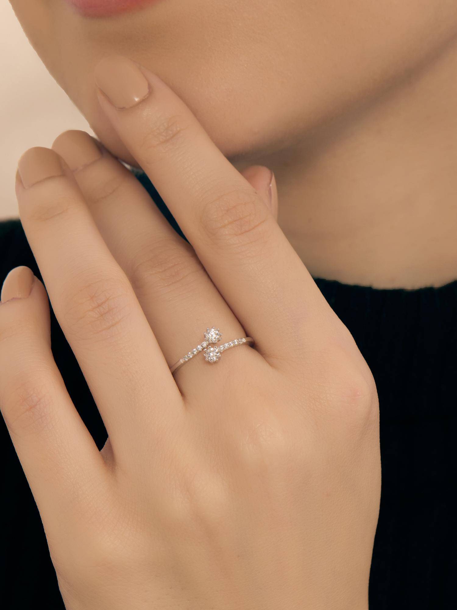 Nistra 925 Sterling Silver Whisper Spark Ring (Adjustable)