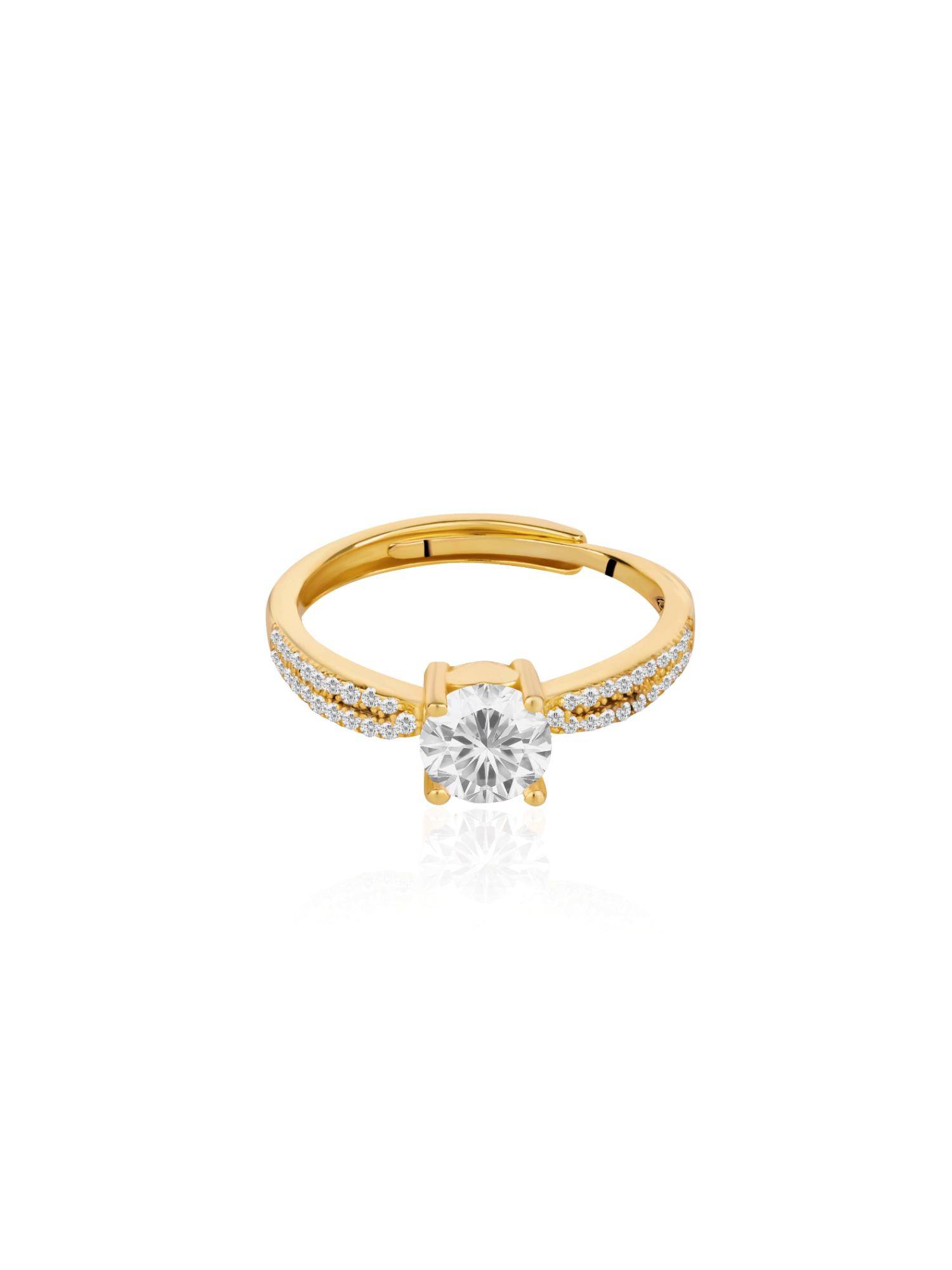 Nistra 925 Sterling Silver Graceful Charm Solitaire Ring (Adjustable)