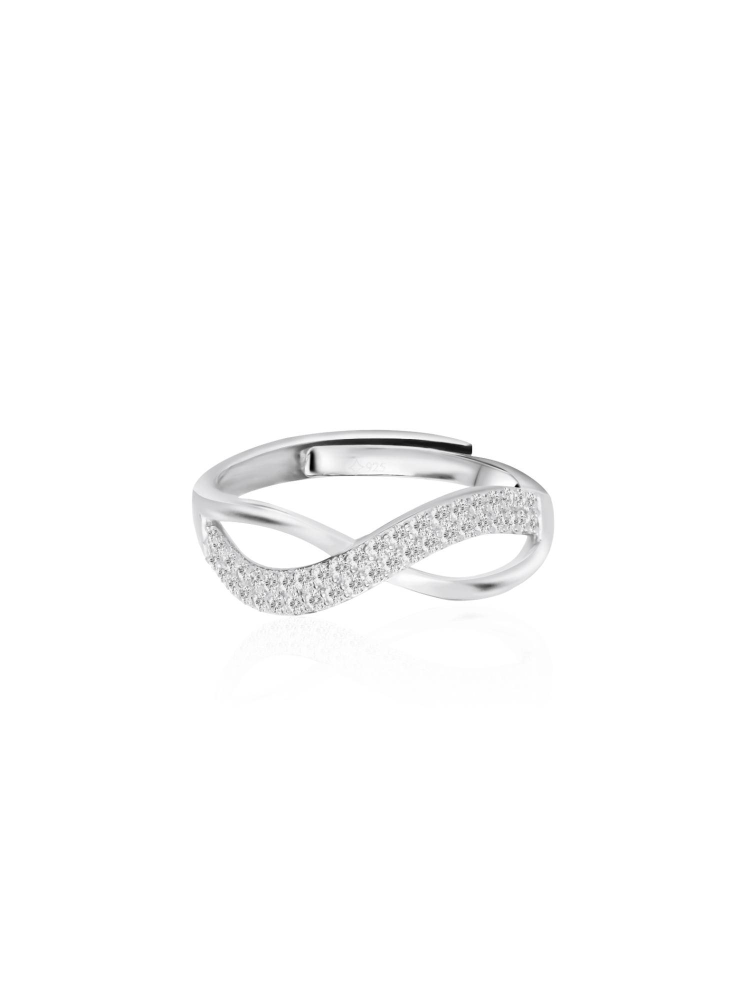 Nistra 925 Sterling Silver Captivating Infinity Ring (Adjustable)