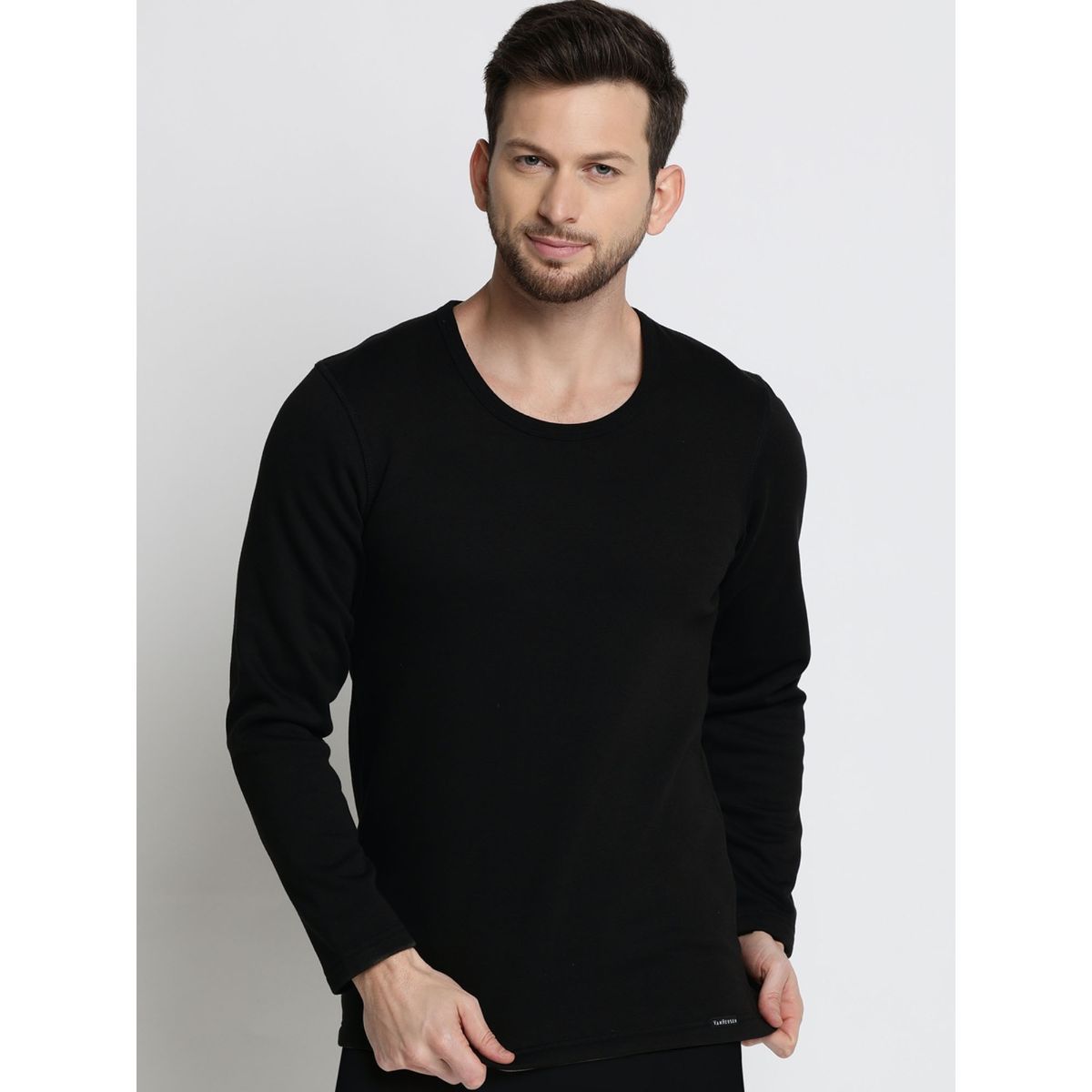 Buy Van Heusen Black Super Soft Extra Warm Thermals Top Online