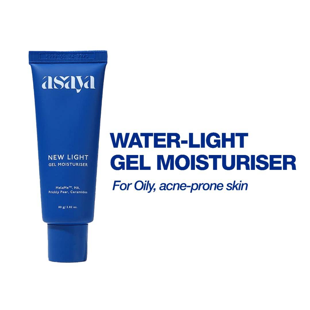 Asaya Light Gel Moisturiser For Oily Skin Fades Dark Spots Hyaluronic Acid & Ceramides