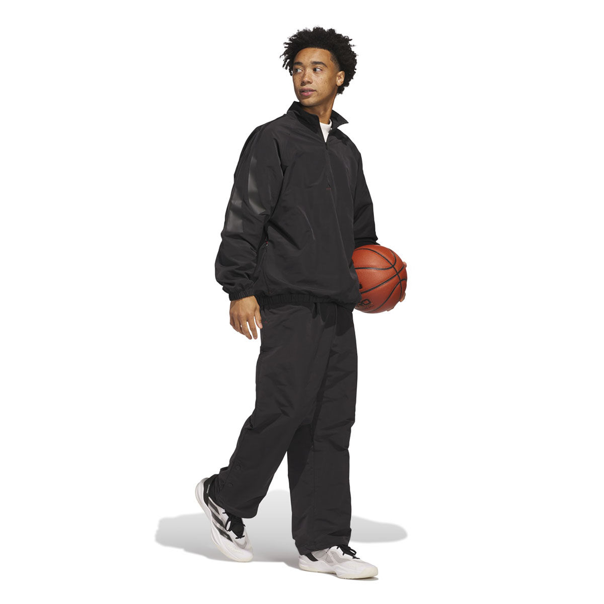 Buy adidas Unisex Black Solid 1/2 Zip Basketball Jacket Online