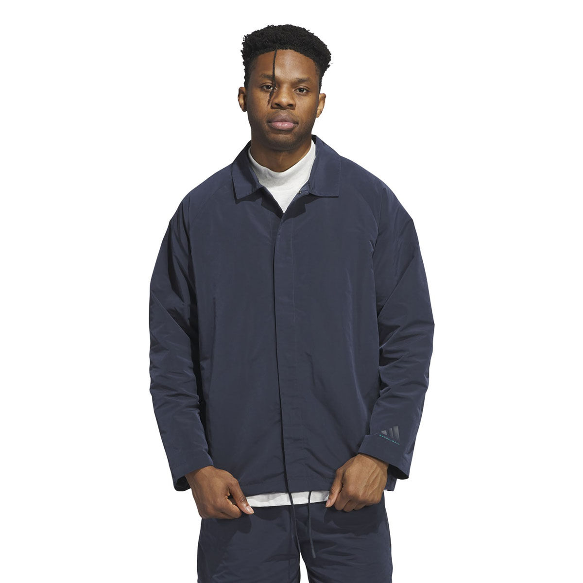 Buy adidas Unisex Navy Blue Back Typography Coach Jacket Online