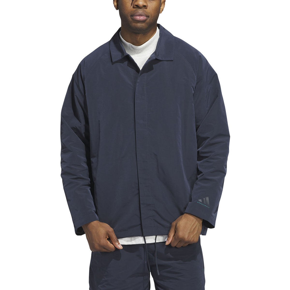 Buy adidas Unisex Navy Blue Back Typography Coach Jacket Online