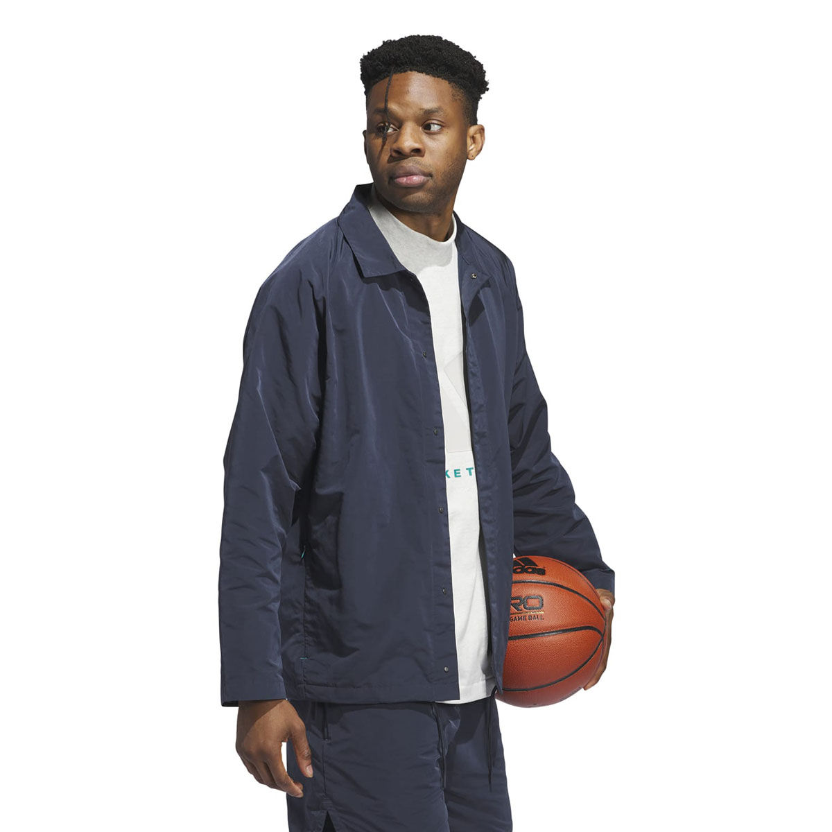 Buy adidas Unisex Navy Blue Back Typography Coach Jacket Online