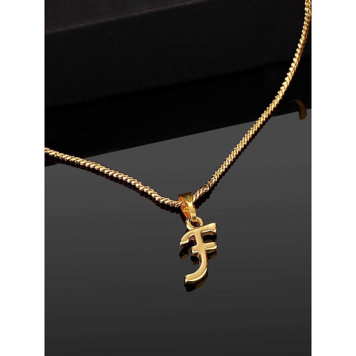 Buy Estele Valentine Gift Gold Plated Initial F Letter Pendant