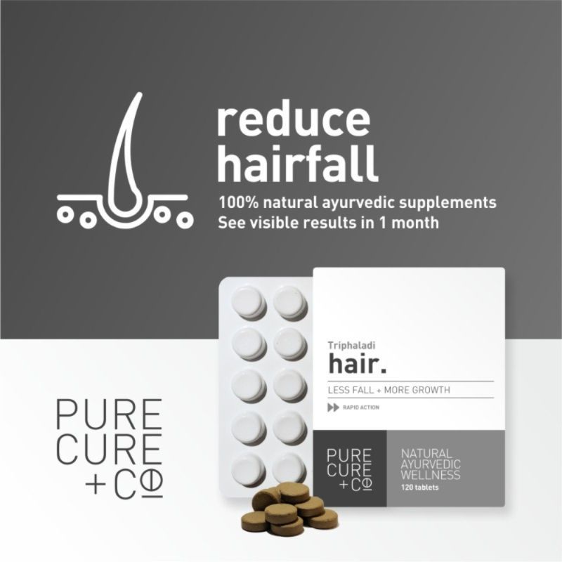 Buy Pure Cure + Co. Hair Less Fall + More Growth 60 Tablets Online