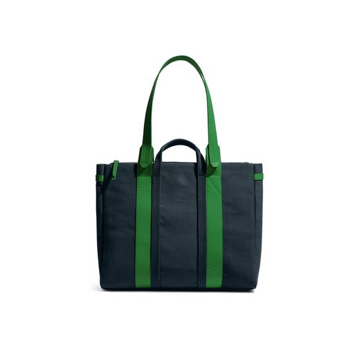 DailyObjects Womens Tote Shoulder Bag With Padded Laptop Compartments For  Upto 14 - Green Navy Blue