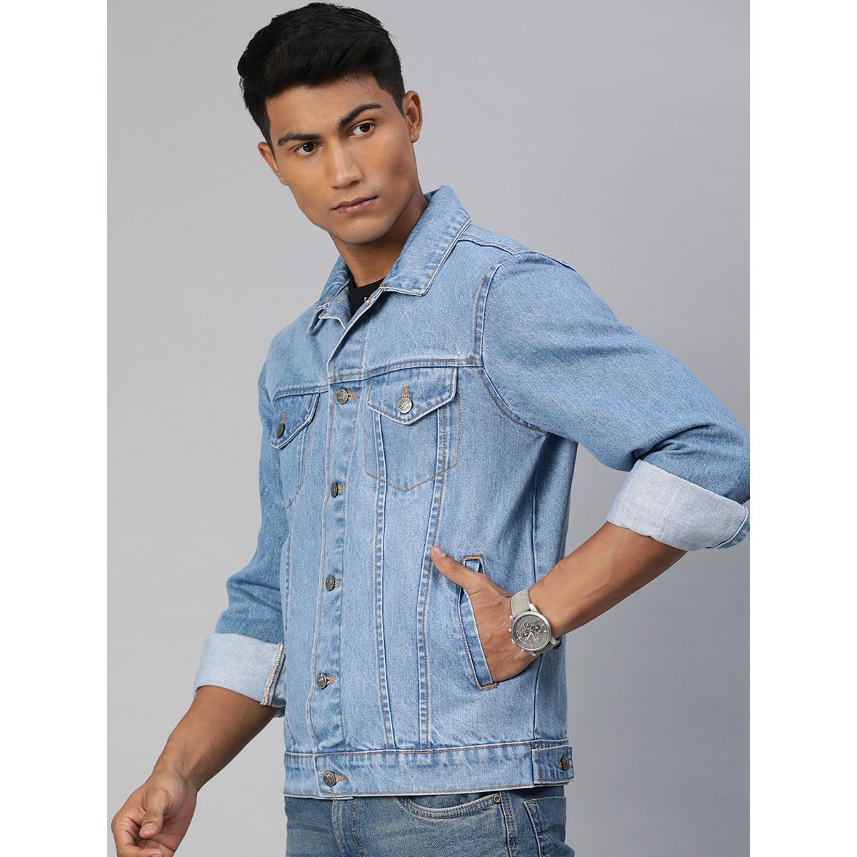 Denim jacket light deals wash men