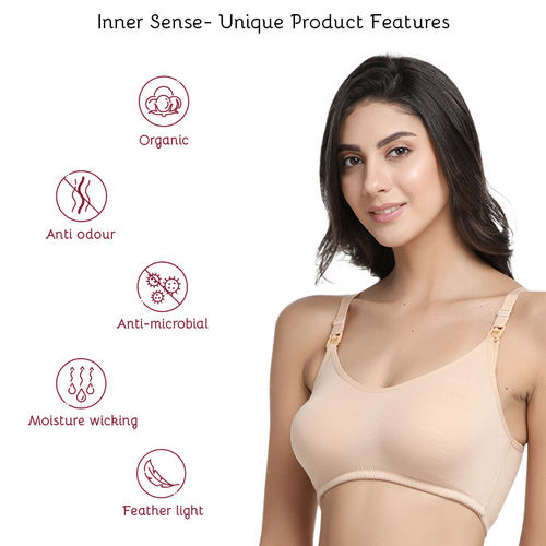 Buy Inner Sense Organic Antimicrobial Soft Cup feeding Bra - Nude (38C)  Online