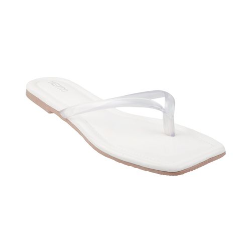 Buy Metro Womens White Flat ChappalsMetro White Synthetic Solid