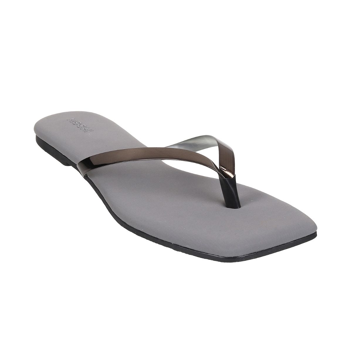 Buy Mochi Womens Silver Flat ChappalsMochi Silver Synthetic Solid/plain ...