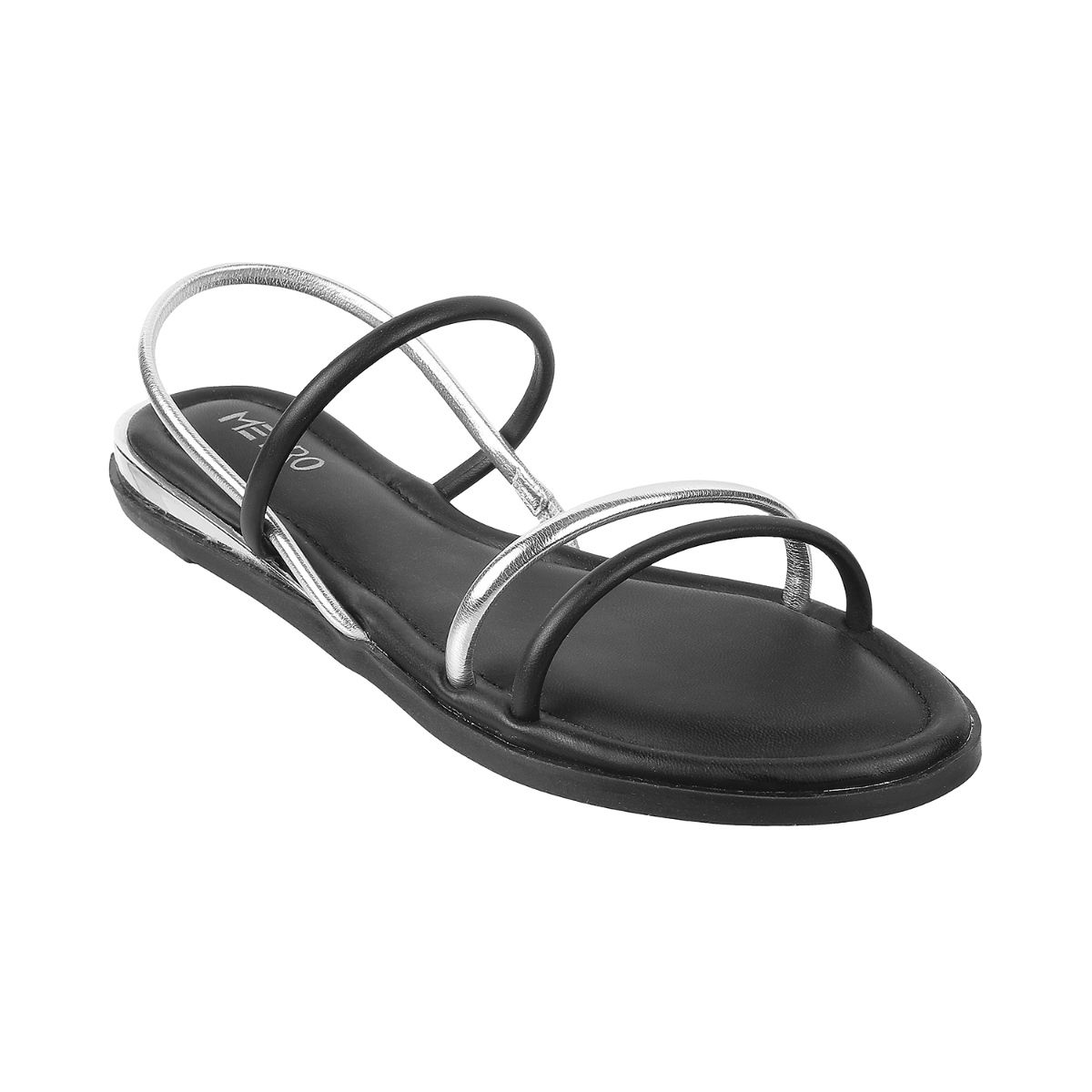 Women's Wide Aria Shinny Black Sandals — Shoes by Alexandria Brandao