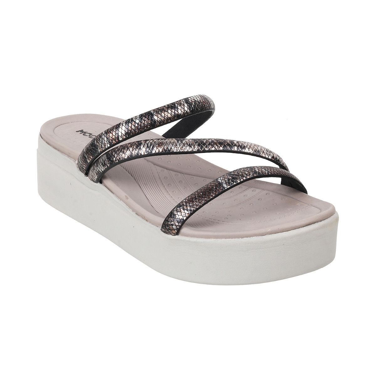 Mochi Womens Grey Platform HeelsMochi Grey Synthetic Animal Print Women