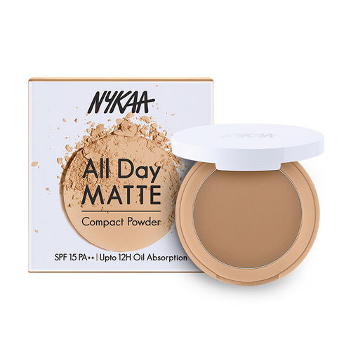 Nykaa All Day Matte 12Hr Oil Control Face Compact Powder With SPF 15 PA ++  Honey 07