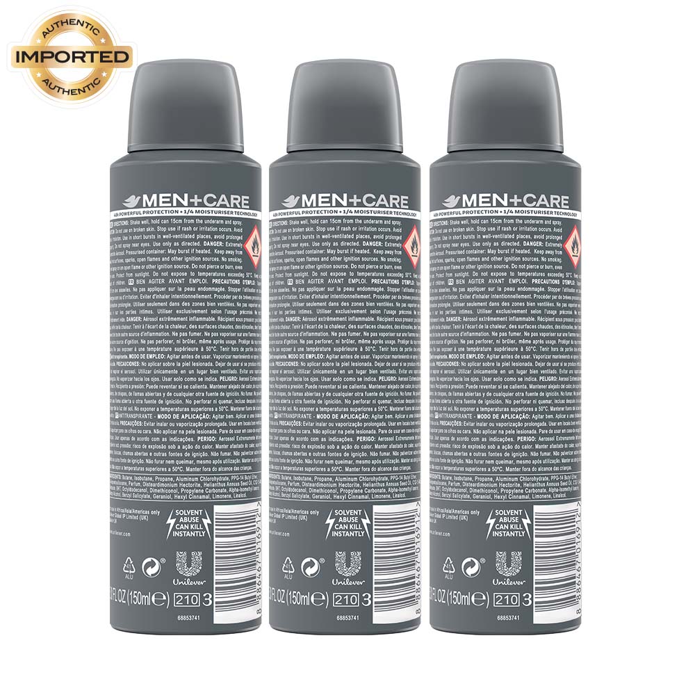 Buy Dove Mencare Sport Activefresh Dry Spray Antiperspirant Deodorant Pack Of 3 Online 0427