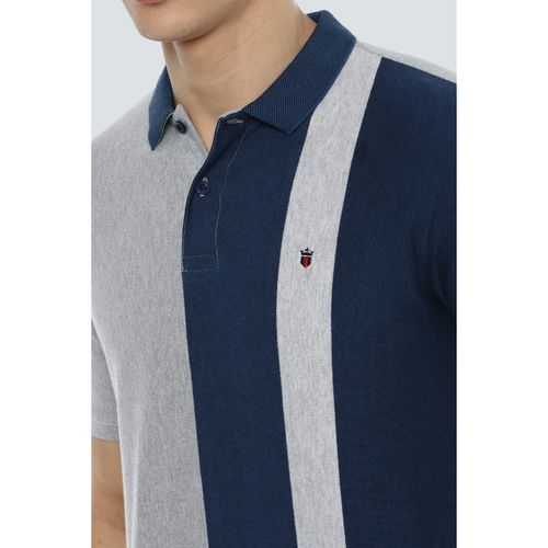 Louis Philippe Sport Striped Men Polo Neck Navy Blue T-Shirt - Buy Louis  Philippe Sport Striped Men Polo Neck Navy Blue T-Shirt Online at Best  Prices in India