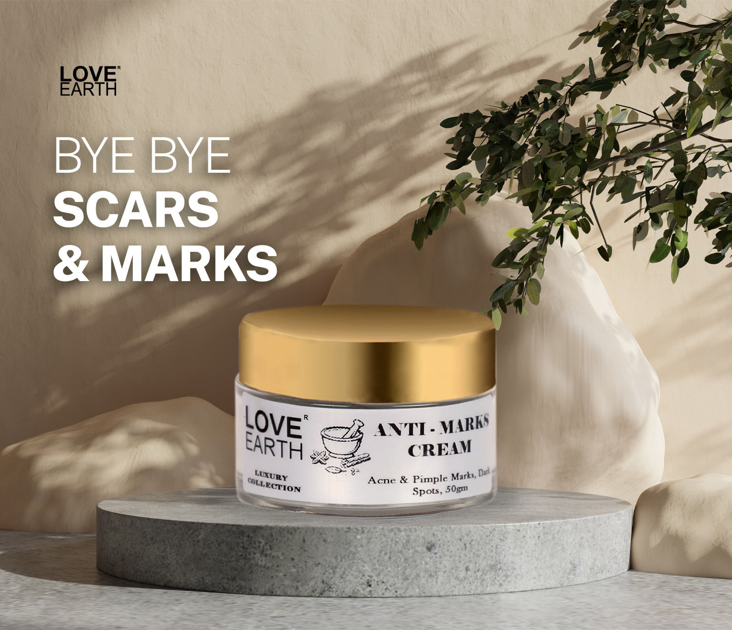 Love Earth Anti Marks Cream with Van Haldi Turmeric for Acne Scar