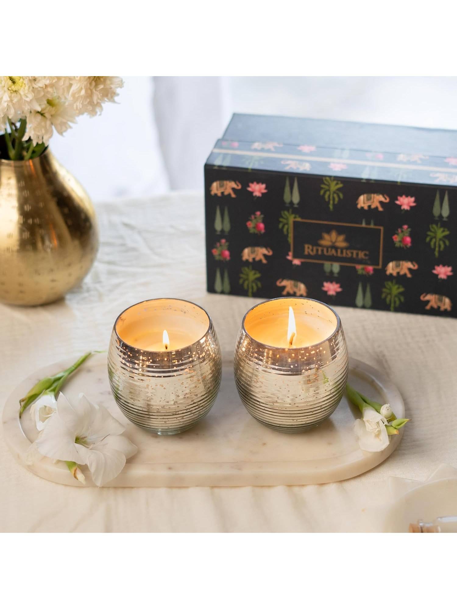 Ritualistic Rose cented Candle, Perfect Scented Candles for Home | (Set of 2)