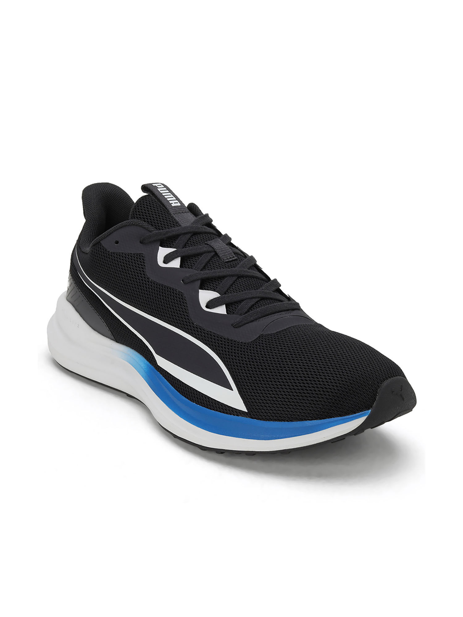 Puma black shop blue shoes