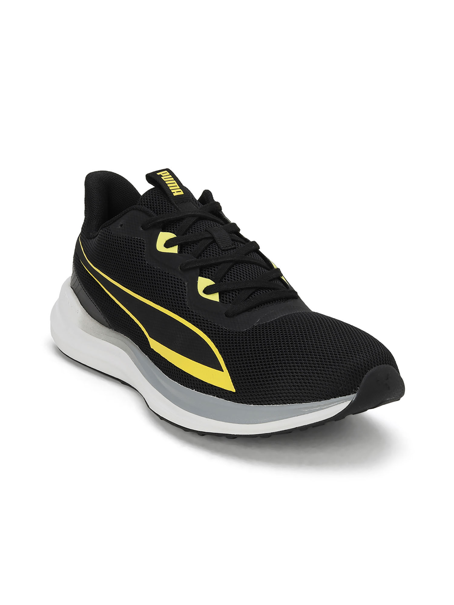 Black yellow running clearance shoes