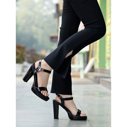 Shoetopia Women Black Heels (EURO 36)