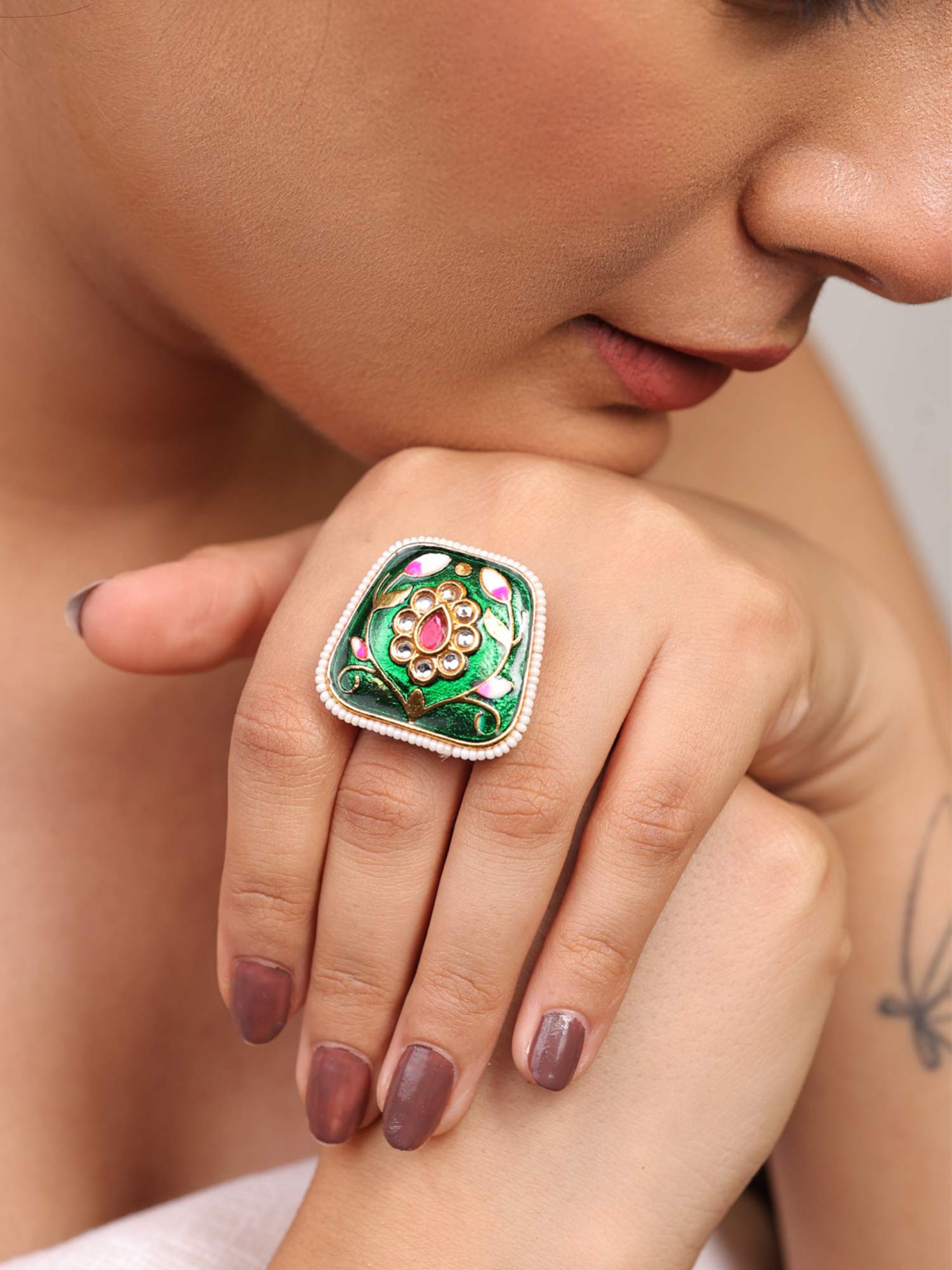 BINNI Emerald Echo Ring