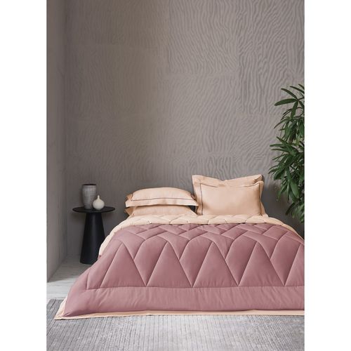 SANSAAR A D'DECOR BRAND LIVE CONSCIOUSLY Peach Blush Ash Rose Double  Comforter Bedding Set Queen