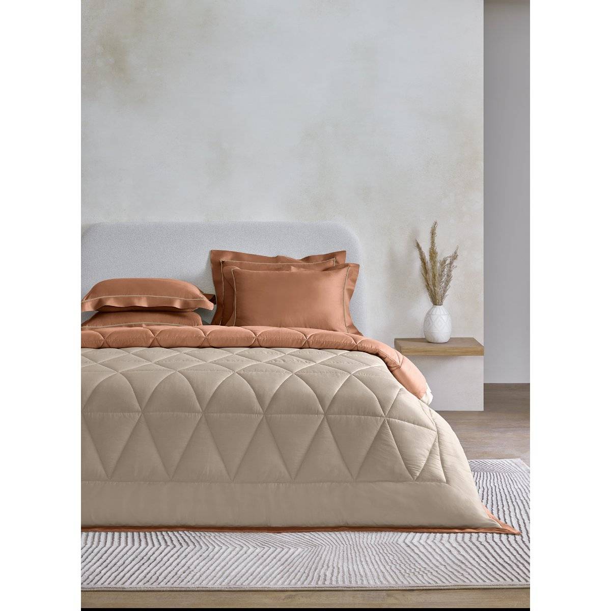 SANSAAR A D'DECOR BRAND LIVE CONSCIOUSLY Montauk Light Taupe Rust Double Comforter Bedding Set Queen