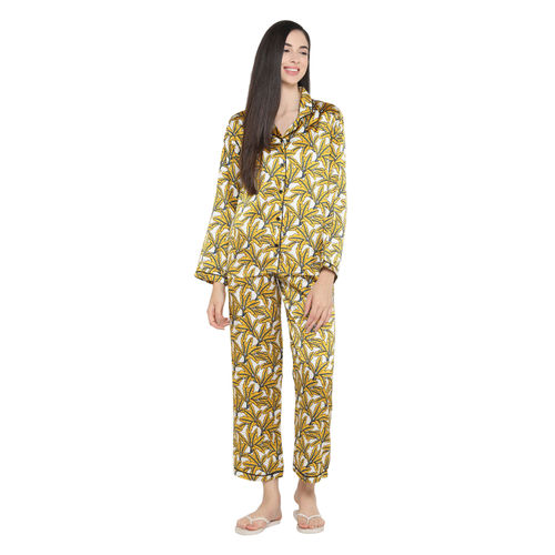 Shopbloom Big Flower Print Satin Long Sleeve Women'S Night Suit - Yellow:  Buy Shopbloom Big Flower Print Satin Long Sleeve Women'S Night Suit -  Yellow Online at Best Price in India | Nykaa