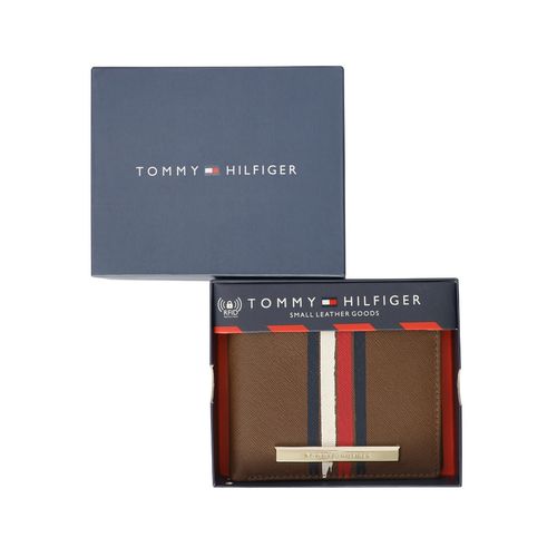 Buy Tommy Hilfiger Moxen Mens Leather Global Coin Wallet Print Tan