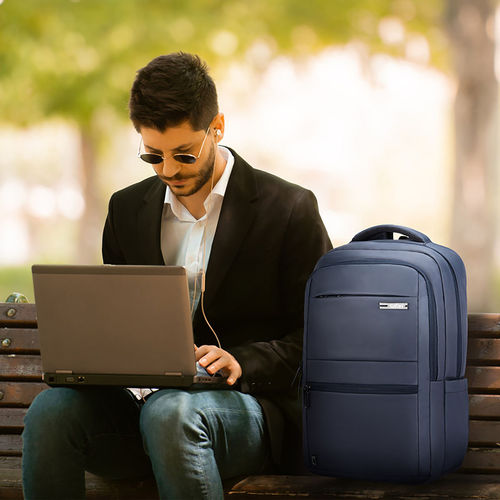 Buy Safari Unisex Tux Solid Navy Blue Backpack (L) Online