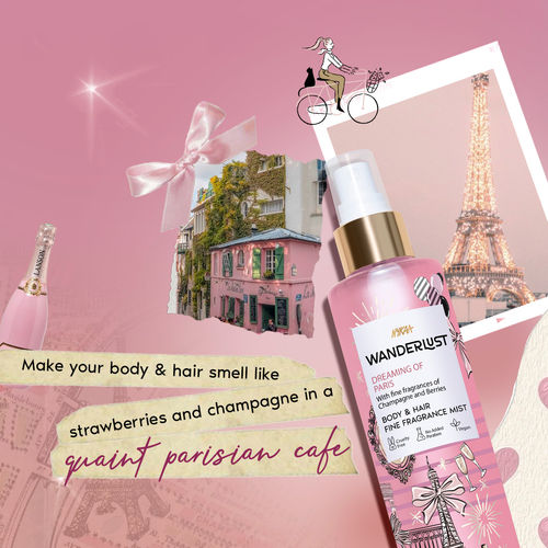 Wanderlust Dreaming of Paris Fruity Perfume Mist with Champagne Berries  for Body Hair