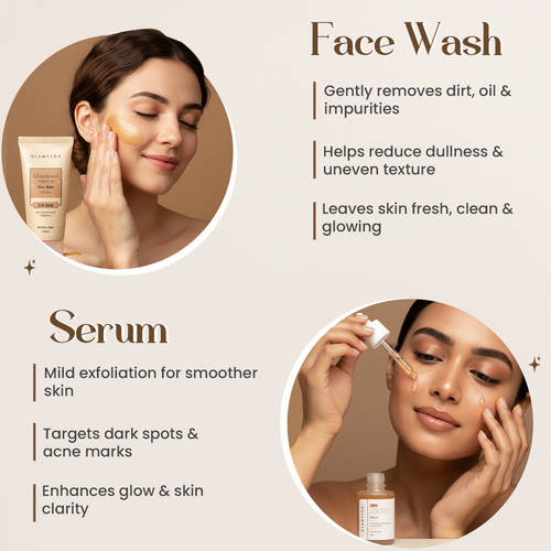glutathione for acne spots Buy Glamveda Skin Brightening & Dark Removal 4 Steps Skincare Routine Online كريم جلو للوجه