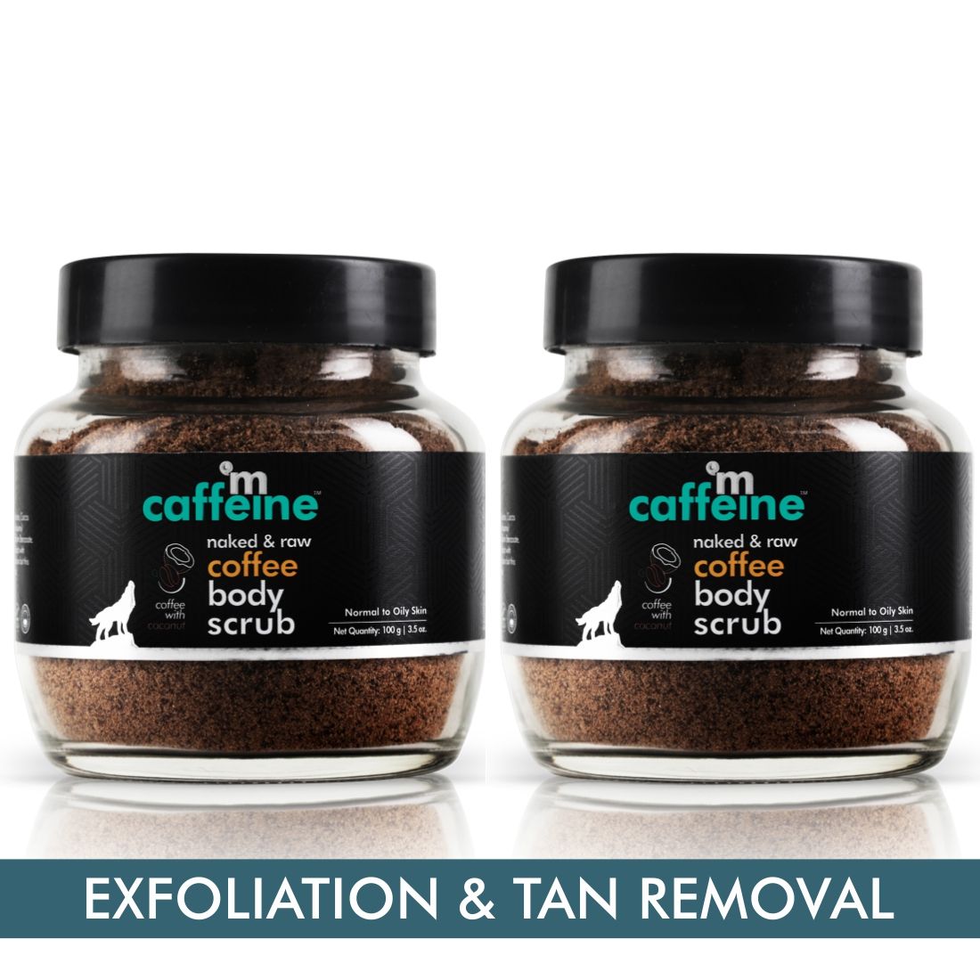 MCaffeine Exfoliating Coffee Body Scrub for Tan Removal & Soft-Smooth Skin - 100% Natural & Vegan (Pack of 2)