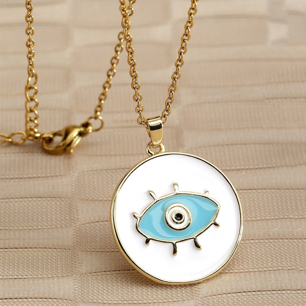 Buy Toniq Gold Plated Evil Eye Pendant Charm Party Necklace For Women Online