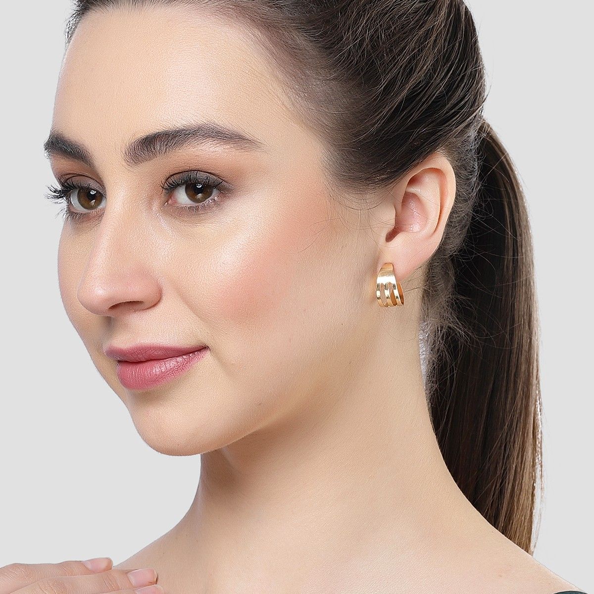 Gold Hoop Earrings  Gold hoop earrings Hoop earrings Gold jewelry indian
