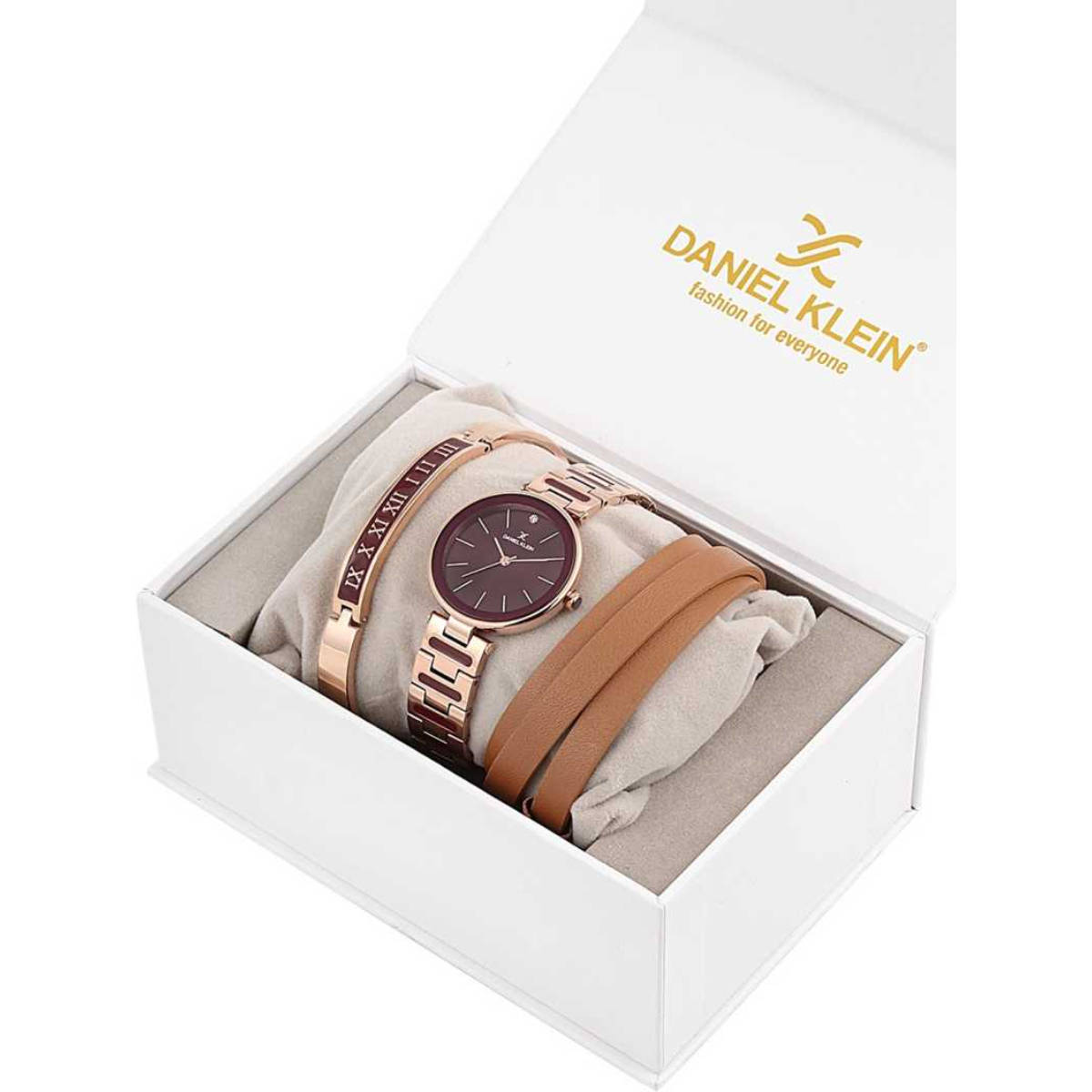 Daniel Klein Magenta Dial Analog Gift Set Watch with Bracelet For Womens (Pack of 3) - DK11794-6