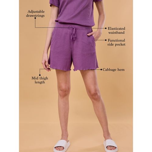 Buy Enamor E703 Comfortable Waffle Fabric Shorts for Casual Chic