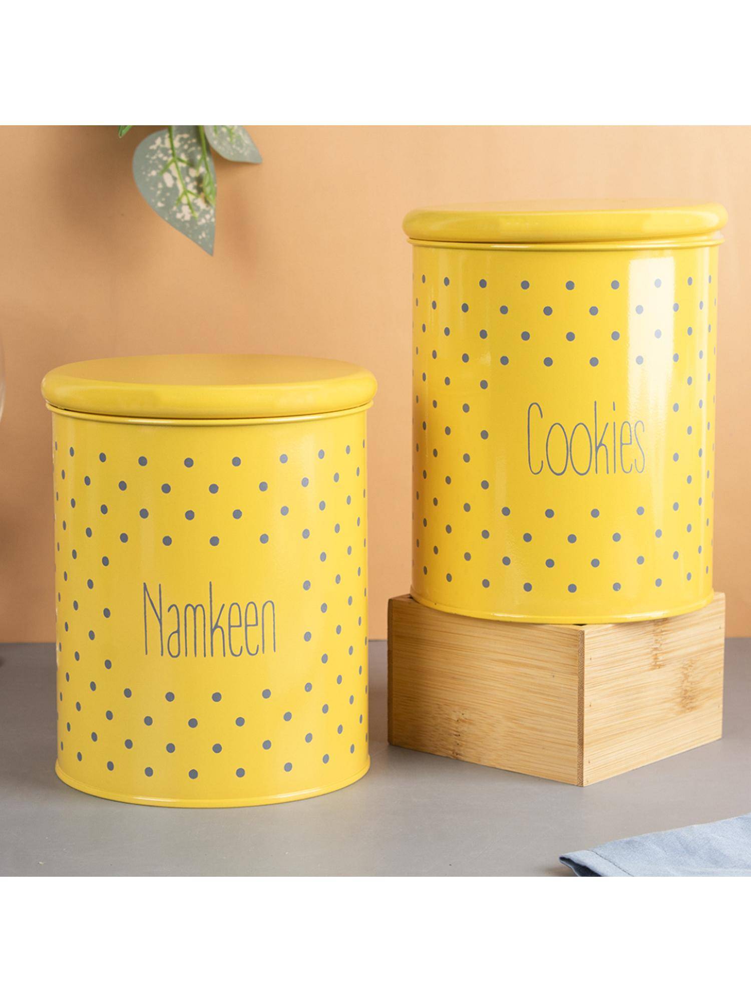 Voncasa Metal Cookies and Namkeen Jar Set