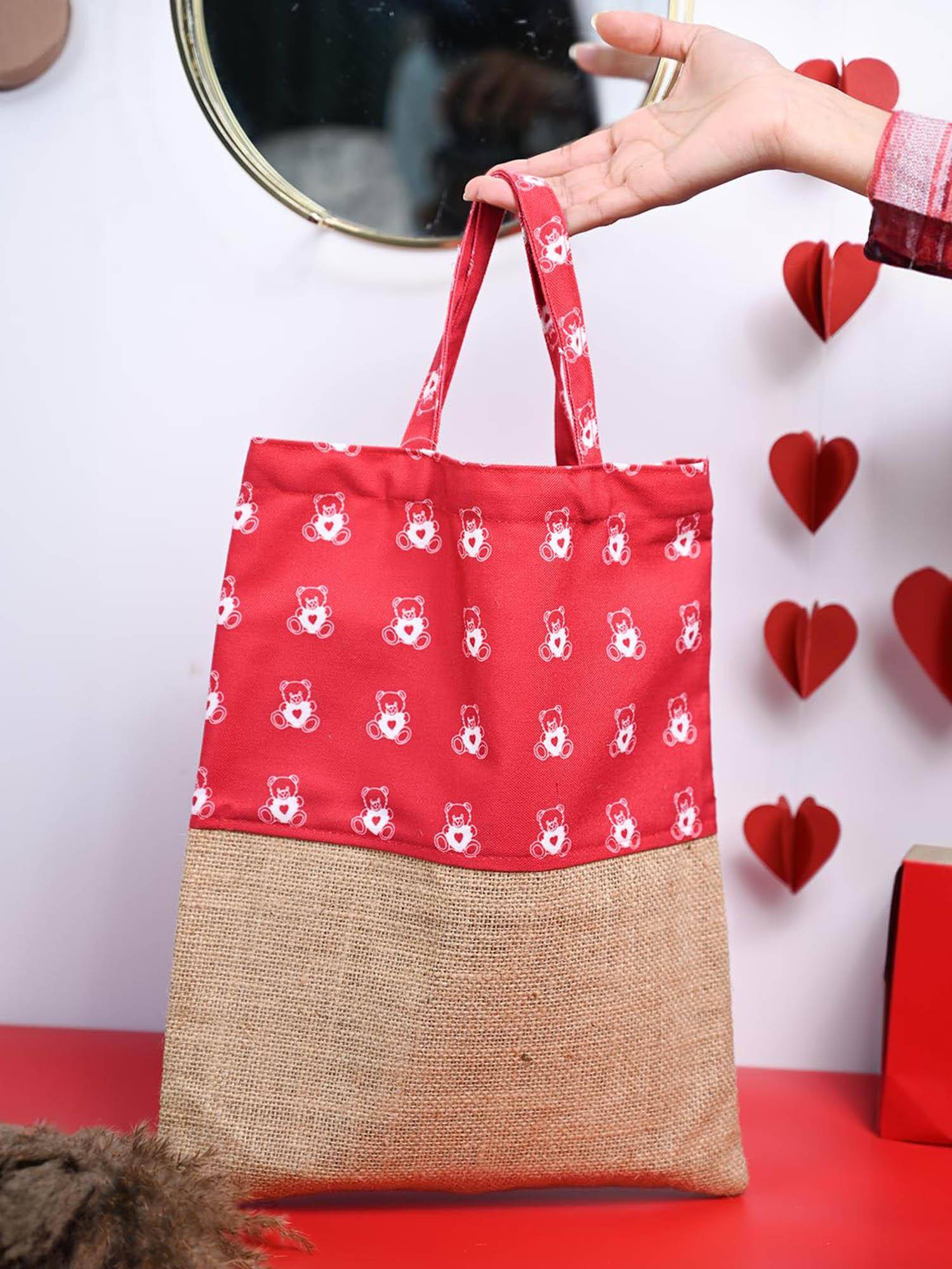 Voncasa Jute Fabric Gift Bag