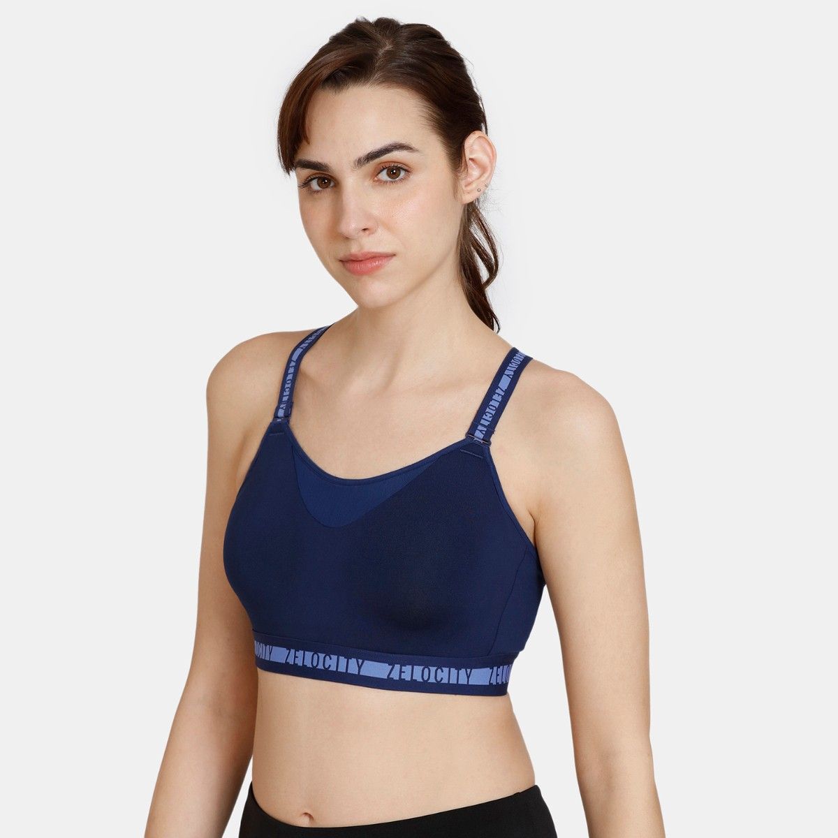 Zivame Zelocity High Impact Sports Bra Medieval Blue Buy Zivame