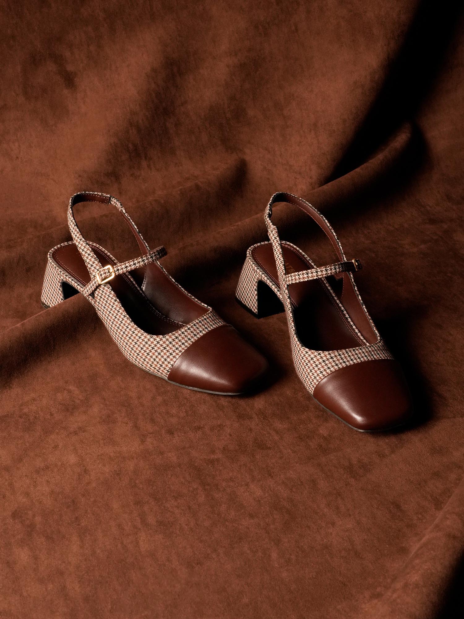 Buy Theater Women Brown Twiggy Match Girl Mary Jane Block Heels Online