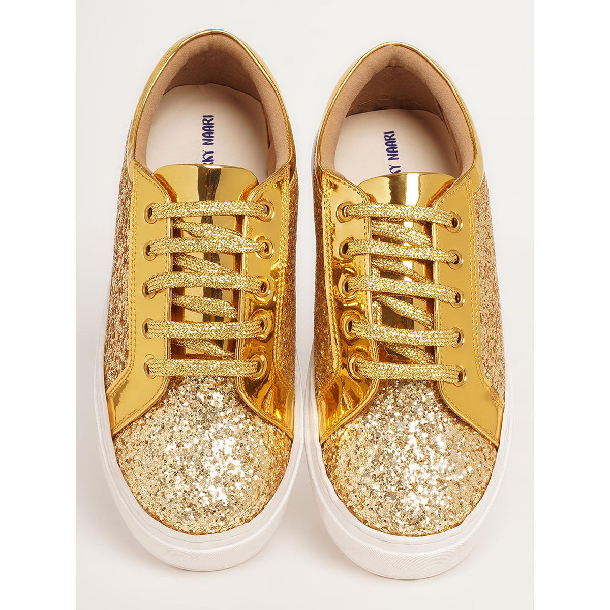Buy The Quirky Naari Glitterati Sneakers - Gold Online