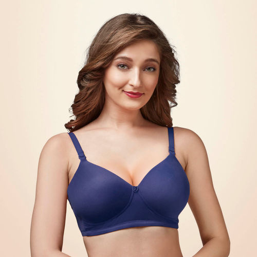 Buy Trylo Touche Woman Soft Padded Full Cup Bra - Blue Online