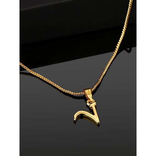 Buy Estele Valentine Gift Gold Plated Initial V Letter Pendant